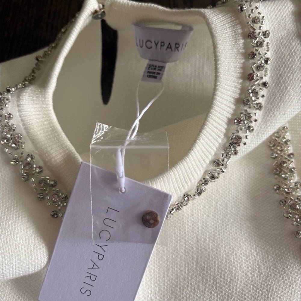 Lucy Paris Giana Crystal Trim Top - Picture 4 of 5